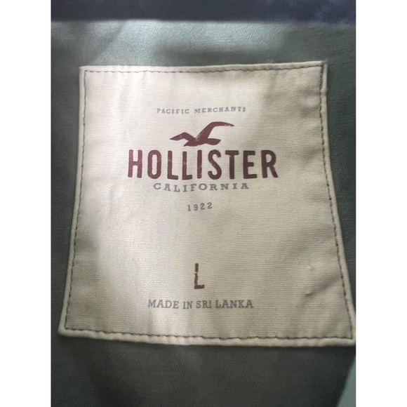 Hollister Full Zip Hooded Jacket Khaki Green Youth Large - Picture 4 of 4